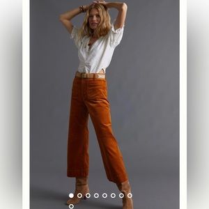 The Colette Cropped Wide-Leg Corduroy Pants